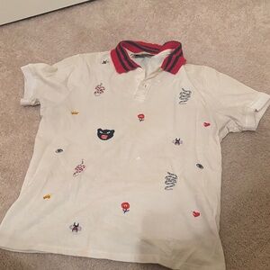 Gucci Cream Polo Shirt with Embroidered Accents